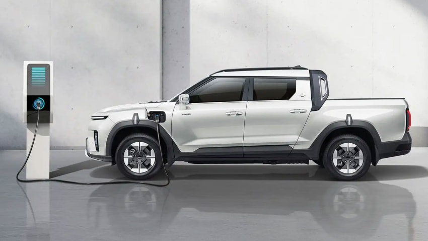 In diesem Bild ist das neue KGM Musso-EV zu sehen.
